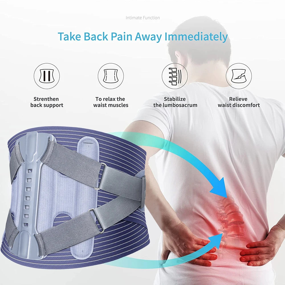 Lumbar Support Belt for Lower Back Pain Relief - Adjustable Straps for Sciatica, Herniated Disc, and Scoliosis