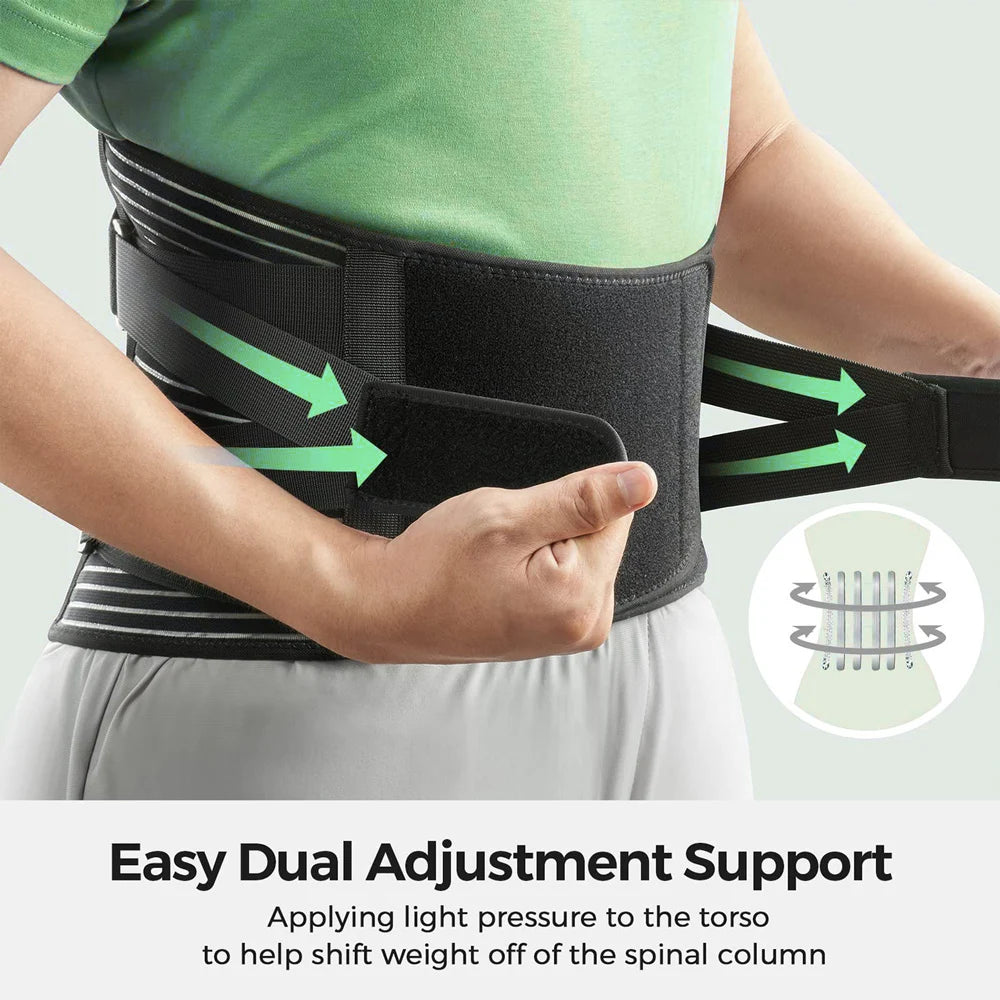 Breathable Lumbar Support Belt - Anti-Skid Back Brace for Men and Women, Lower Back Pain Relief