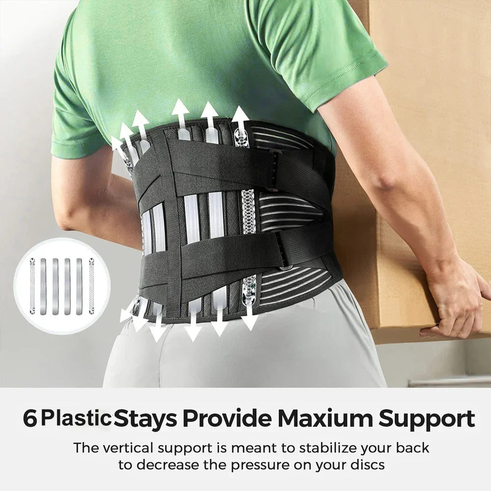 Breathable Lumbar Support Belt - Anti-Skid Back Brace for Men and Women, Lower Back Pain Relief